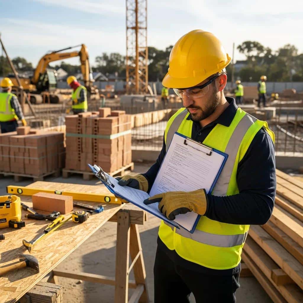 subcontractor-reviewing-compliance-documents-at-a-construction-site